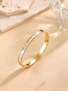 1pc/5pcs Hot-Selling Luxury Versatile Bracelet Collection, Niche Design, Stainless Steel, High-End Feel - Gold - View 12