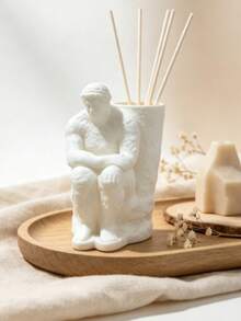 1pc David Bust Reed Diffuser Vase, White Greek Statue Aromatherapy Container, Classical Sculpture Decorative Vase, Suitable For Desk, Vanity, Shelf, Minimalist Home Decor Gift - Multicolor - View 6