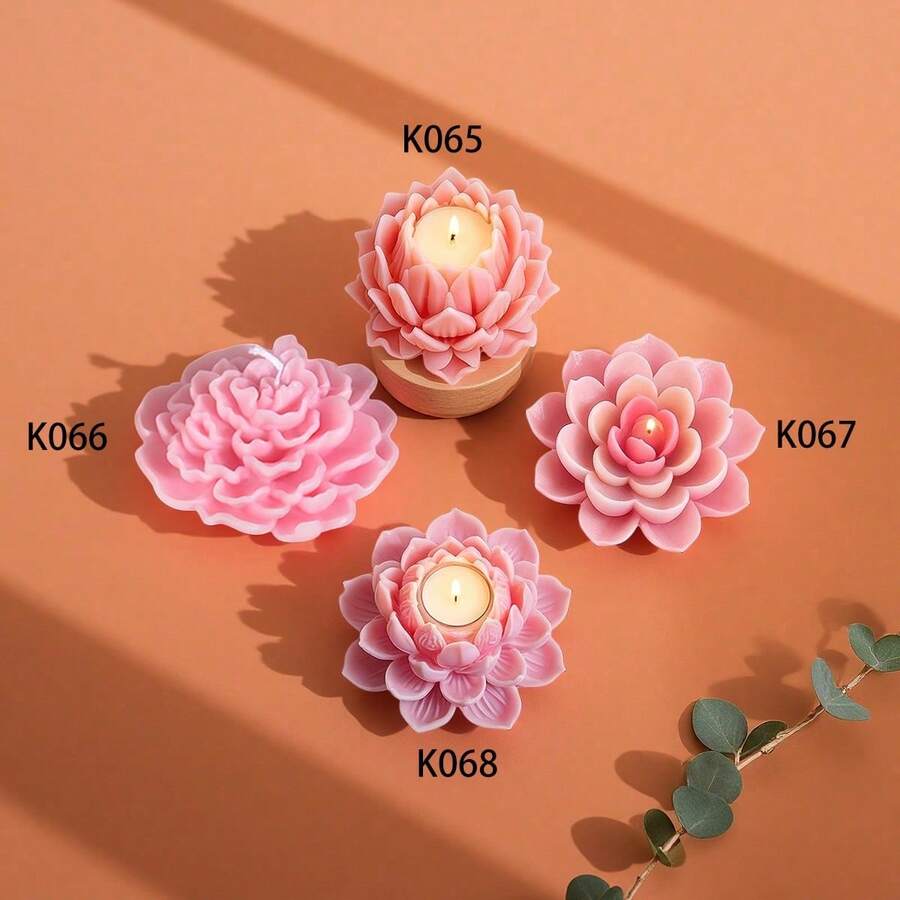 Lotus Scented Candle Silicone Mold, Handmade Realistic Flower Car Diffuser Stone Mold - Flowers - View 1