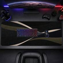 Matte Noir Large Mouse Pad, Minimal Control Desk Mat With Woven Charcoal Waves, Non-Slip Style Daily Office And Gaming Mousepad Artwork - View 1