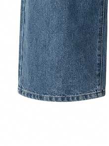 Tween Girl Fashion Straight Leg Loose Casual Denim Jeans - Blue - View 6
