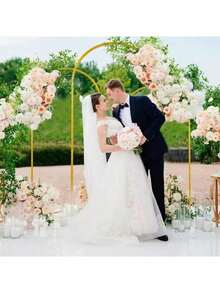 Metal Arch Backdrop Stand, Single Piece Wedding Arch, Available In 5ft, 6ft, 6.6ft, 7.2ft, Arch Backdrop Stand For Birthday Parties, Graduation Decorations (Arch Stand Only) - Gold - View 3