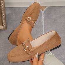 Women's Horsebit Loafers 2-In-1 Flat Slip-On Shoes - Camel - View 8