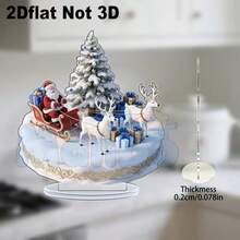 Christmas Reindeer Sleigh Acrylic Hanging Ornament - Suitable For Office - Unique Holiday Gift Idea - Christmas Tree Desktop Decor And Gift - Festive Village Scene With Stand - Indoor And Outdoor Universal Decoration - Perfect For Christmas - A - View 7
