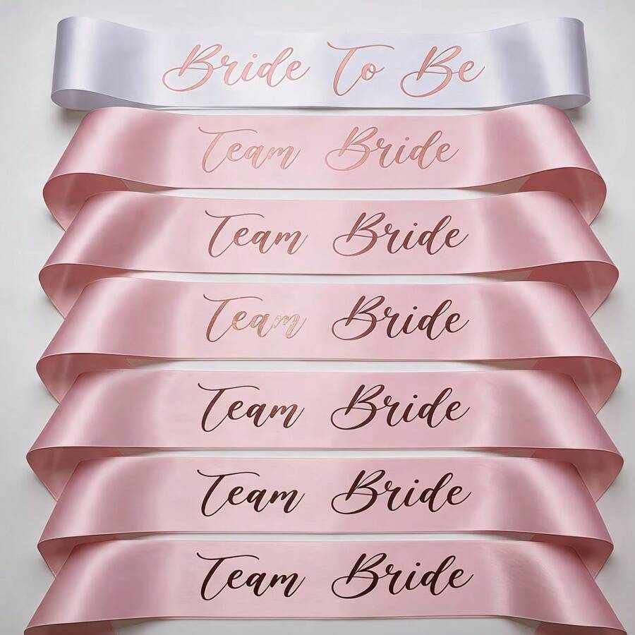 7Pcs Bride Tribe Sashes, Bachelorette Party Accessories, Satin Sash Set With Bride To Be Sash For Bridesmaid, Bridal Shower And Wedding Party - 7Pcs - View 1