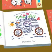 32-Page Children's Drawing Practice Book, Beginner Line Coloring Book With Cute Animal Illustrations, Focus And Fine Motor Skills Training Book, Kindergarten Educational Toy, Early Childhood Reading And Writing Learning Material - Red - View 3