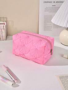 Extra Large Quilted Makeup Brush Organizer Bag, Spacious Zipper Cosmetic Storage Case For Brushes And Beauty Tools, Portable Travel Toiletry Pouch For Women - Multicolor - View 6