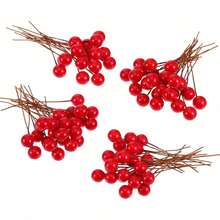 50pcs 2.36-Inch Simulated Christmas Beads, Fake Plants, Functional Wreaths, Christmas Decorations, Wedding Decorations, Home Decor, Dining Room, Bedroom, Kitchen, Room Decorations, Winter Decorations, Christmas Decorations - Red - View 7