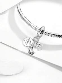 1pc Bible Prayer Cross Series Beaded Pendant, Suitable For DIY Bracelet Women's Jewelry - Silver - View 9