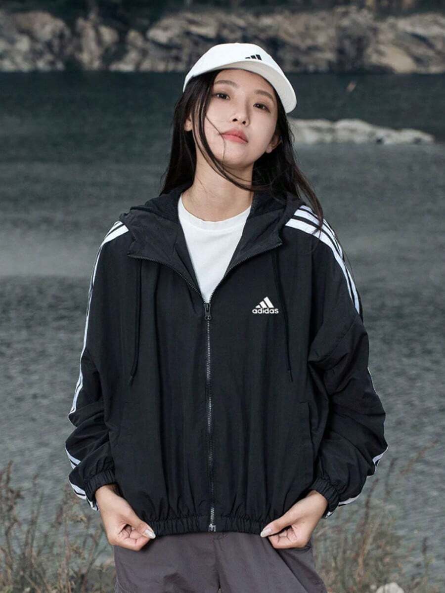 Adidas Dance SLIM 3-Stripes Slim Fit Black Long Sleeve Track Jacket Women's - Black - View 1