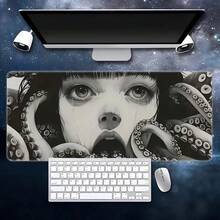 1pc High Quality Non-Slip Mouse Pad With Anime Octopus Girl Design - Perfect For Gaming And Office, Keyboard And Mouse Compatible, Unique Gift Idea, Large Mouse Pad - Octopus Girl - View 13