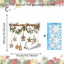 1/3pcs Christmas Hanging Tree Branch Decorative Window Sticker, Double-Sided Visible PVC Electrostatic Adsorption Glass Sticker, Suitable For Refrigerators, Cabinets, Living Rooms, Bedrooms, And Home Decoration. - Multicolor - View 13