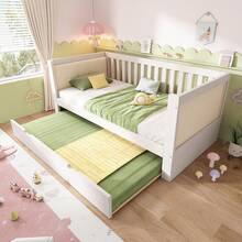 Sofa Bed Frame Made Of Wood On Wheels Space Saving White 90 X 190 Cm For Bedroom And Living Room (Mattress Not Included) - White - View 1