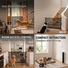 7-Piece Pet Fence Gate With Mesh (Includes Adhesive Hooks), Cat And Dog Bed Protection Barrier, Portable Pet Isolation Fence For Entryway, Indoor And Outdoor Pet Guard, Prevents Pets From Running Wild, Falling And Getting Injured, Easy And Quick Installation, Removable Anytime - Multicolor - View 4