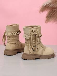 Girls' Princess Boots Korean Style Slouch Boots Vintage Boots - Apricot - View 3