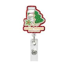 1 Acrylic Retractable Name Tag Scroll With Designs Of "Christmas-Themed Medicine, Gingerbread Men, Sugar Cookies, And Fruitcake" | Perfect For Teachers, Doctors, And Nurses | Office Gift | Acrylic Name Tag Holder - Multicolor - View 11