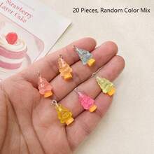 10/20pcs 3D Christmas Tree Resin Pendant Charms, Cartoon Christmas Decoration, Resin Material, Suitable For DIY Jewelry, Earrings And Keychains - Christmas Holiday Handmade Pendants - Luminous Christmas Tree Pendant - View 10
