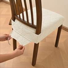 1/4/6pcs Solid Color Chair Back Cover & Seat Cushion, Home Dining Chair Pad, Living Room Home Decor, Halloween Decoration - Multicolor - View 13