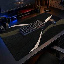 Matte Noir Large Mouse Pad, Minimal Control Desk Mat With Woven Charcoal Waves, Non-Slip Style Daily Office And Gaming Mousepad Artwork - View 3
