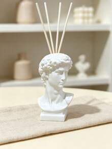 1pc David Bust Reed Diffuser Vase, White Greek Statue Aromatherapy Container, Classical Sculpture Decorative Vase, Suitable For Desk, Vanity, Shelf, Minimalist Home Decor Gift - Multicolor - View 4