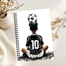 1pc 2D Flat Football Jersey Boy Pattern A5 Spiral Notebook, Portable Design, Suitable For Classroom Notes, Office Records, On-Site Inspiration Recording, Daily Journaling And Life Reflection, Ideal For Professionals, Students And Office Use - Perfect Gift Choice - A - View 2
