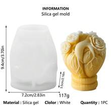 4pcs Halloween Heart Skull Silicone Candle Mold Mechanical Heart Silicone Mold, Halloween Decor Element Plaster Silicone Mold - White - View 11