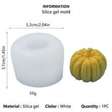 5pcs Halloween Pumpkin Shaped Silicone Candle Molds, Halloween Decoration Plaster Silicone Molds - White - View 18