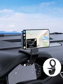 Magnetic Car Phone Holder, Foldable Dashboard Clip Phone Mount, Compatible With IPhone 17/16/15/14/13/12 Pro Plus Max, N52 Strong Magnetic Hands-Free Phone Holder, Suitable For Car Sun Visor, Steering Wheel, Compatible With MagSafe - A - View 12