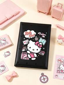 SANRIO Cute Heart Hello Kitty Pattern PU Leather Passport Holder Cover With Card Slots, Multi Card Slots Organizer Flight Ticket Storage Travel Essentials - Multicolor - View 7