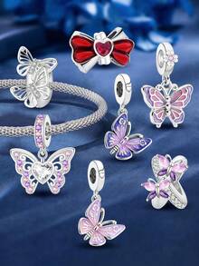 1pc Hollow Butterfly Bead Pendant, Suitable For Women's Bracelet/Bangle DIY Jewelry Making And Daily Decoration - Beads 1 - View 1