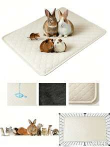 Guinea Pig Cage Liner Pee Pad, Washable Guinea Pig Bedding, Reusable Waterproof Super Absorbent Guinea Pig Urine Pad, Floor Protection Mat For Cats, Dogs, Small Animals, Anti-Slip Mat For Rabbits, Hamsters, Rats - Milky White - View 1