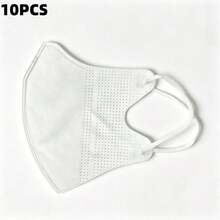 10pcs/100pcs Masker Wajah Sekali Pakai 3D Tipis Baru, Unisex, Ukuran Kecil, Efek Melangsingkan, Pilihan Hitam & Putih, untuk Penggunaan Dewasa Harian, Praktis Dibawa, Nyaman Dipakai, Dikemas Satuan, 10pcs/Pak - MultiWarna - View 10