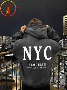Tween Boy Fun Print Sweatshirt, Warm & Comfortable Thermal-Lined Pullover Sweatshirt For Autumn/Winter - Dark Grey - View 1