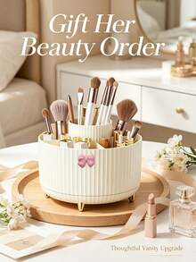 Makeup Brush Storage Organizer, Can Store Eyeshadow, Lipstick, And Makeup Brushes, Suitable For Bedroom, Bathroom, Desk, Home Decor, Can Also Double As A Jewelry And Perfume Storage Rack, Practical Decorative Item, Suitable For Daily Use By Women - Multicolor - View 5