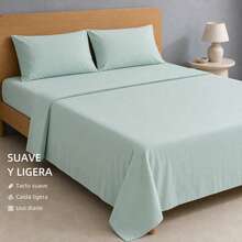 POLIGONO Sheet Sets With Pillowcases - Mint Blue - View 3