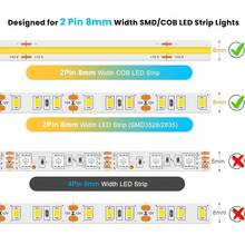 13-Pack Of 2-Pin 8mm LED Strip Connectors, Solderless LED Strip Connectors, Transparent Strip Interconnect Wireless Seamless Track Light Connectors, Suitable For 12V 24V Monochrome COB/SMD 2835 3528 - Transparent Plate 13pcs - View 4