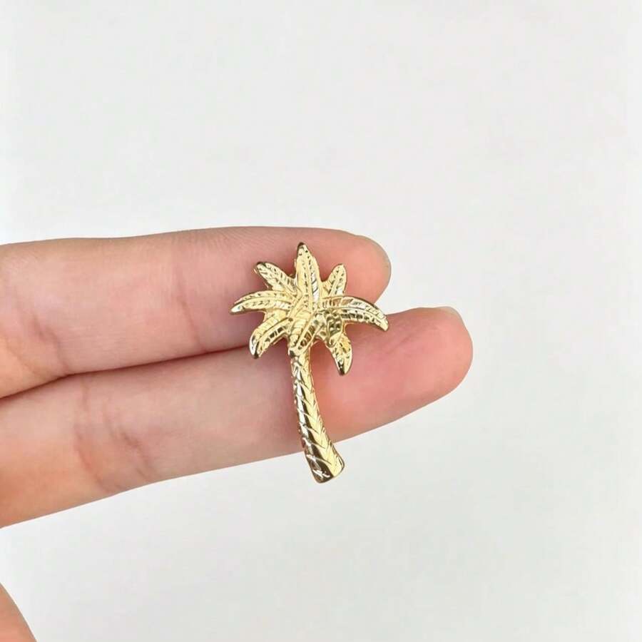 Gold Palm Tree Brooch, Elegant Lapel Pin For Women's Blazer - Gold - View 1