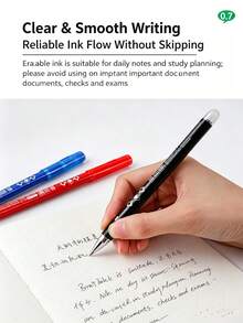 1/2/6/12pcs Erasable Gel Pens, 0.7mm Retractable Gel Ink Pens With Built-In Eraser, Smooth Writing And Easy To Correct, Red, Blue, Green And Black Colors Available, Suitable For Students, School, Classroom, University, Office, Note Taking And Back To School Supplies - Multiple Styles - View 9