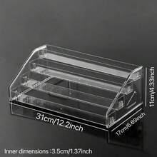 1pc Cosmetic Storage Rack, Desktop Style, Eyeshadow Palette, Powder, Cushion, Lipstick, Perfume, Multi-Layer Transparent Nail Polish Display Stand - Clear - View 10