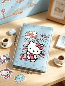 SANRIO Cute Heart Hello Kitty Pattern PU Leather Passport Holder Cover With Card Slots, Multi Card Slots Organizer Flight Ticket Storage Travel Essentials - Multicolor - View 4