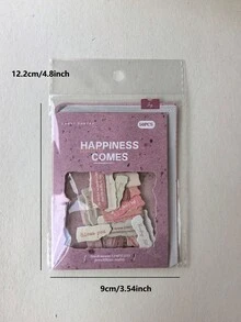 1 Pack 50pcs Natural Texture English Phrase Decorative Stickers DIY Collage Material - Multicolor - View 6