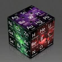 1pc 3x3x3 Chemical Element , Creative Educational Chemistry Toy, Suitable For Students And Adults, Learning Supplies, Back To School Essential - Multicolor - View 1