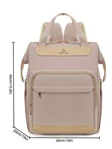 1pc Diaper Bag Backpack – Essential Baby Travel Bag – Multifunctional Waterproof Diaper Bag, Travel Essential Baby Bag, Large Capacity Diaper Bag, Diaper Pouch, Stroller Strap, – Unisex Large Capacity Diaper Bag Diaper Pouch Backpack - Khaki - View 3