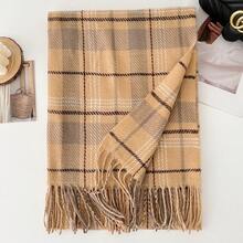 1pc Plaid Casual Polyester Scarf For Autumn/Winter - 4#Camel - View 5