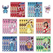 Disney 8pcs/Set Stitch Series Puzzle Stickers DIY Waterproof PVC Cartoon Decorative Stickers For Bags, Guitars, Water Bottles, Phone Cases, Laptops, Gifts, Back To School - Multicolor - View 2