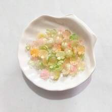 120pcs Magic‑Golden Two‑Tone Sakura Acrylic Through‑Hole Loose Beads For DIY Bracelet Phone Charm Keychain Craft Supplies - Multicolor - View 22