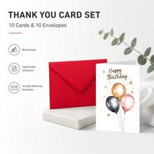10 Cards And 10 Envelopes Invitation Set, Perfect For Celebrating Milestone Birthdays. These Congratulations Invitations Are Ideal For Friends, Classmates, Parties And Graduation Celebrations - A - View 4