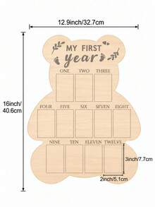 Wooden Butterfly First Year Milestone Photo Frame, Newborn Monthly Memory Board, Baby Growth Keepsake, Nursery Wall Decor - Photo Frame - View 8