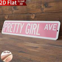 2D Flat Wooden Beautiful Girl Street Sign, Street Sign, Gift For Her, Dorm Decor, Girl Wall Art, Bedroom Decor, Teen Girl Gift - Multicolor - View 6