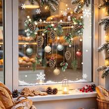 1/3pcs Christmas Hanging Tree Branch Decorative Window Sticker, Double-Sided Visible PVC Electrostatic Adsorption Glass Sticker, Suitable For Refrigerators, Cabinets, Living Rooms, Bedrooms, And Home Decoration. - Multicolor - View 8